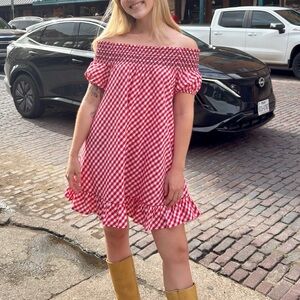 Frankie’s Bikinis Ruby Babydoll Gingham Dress